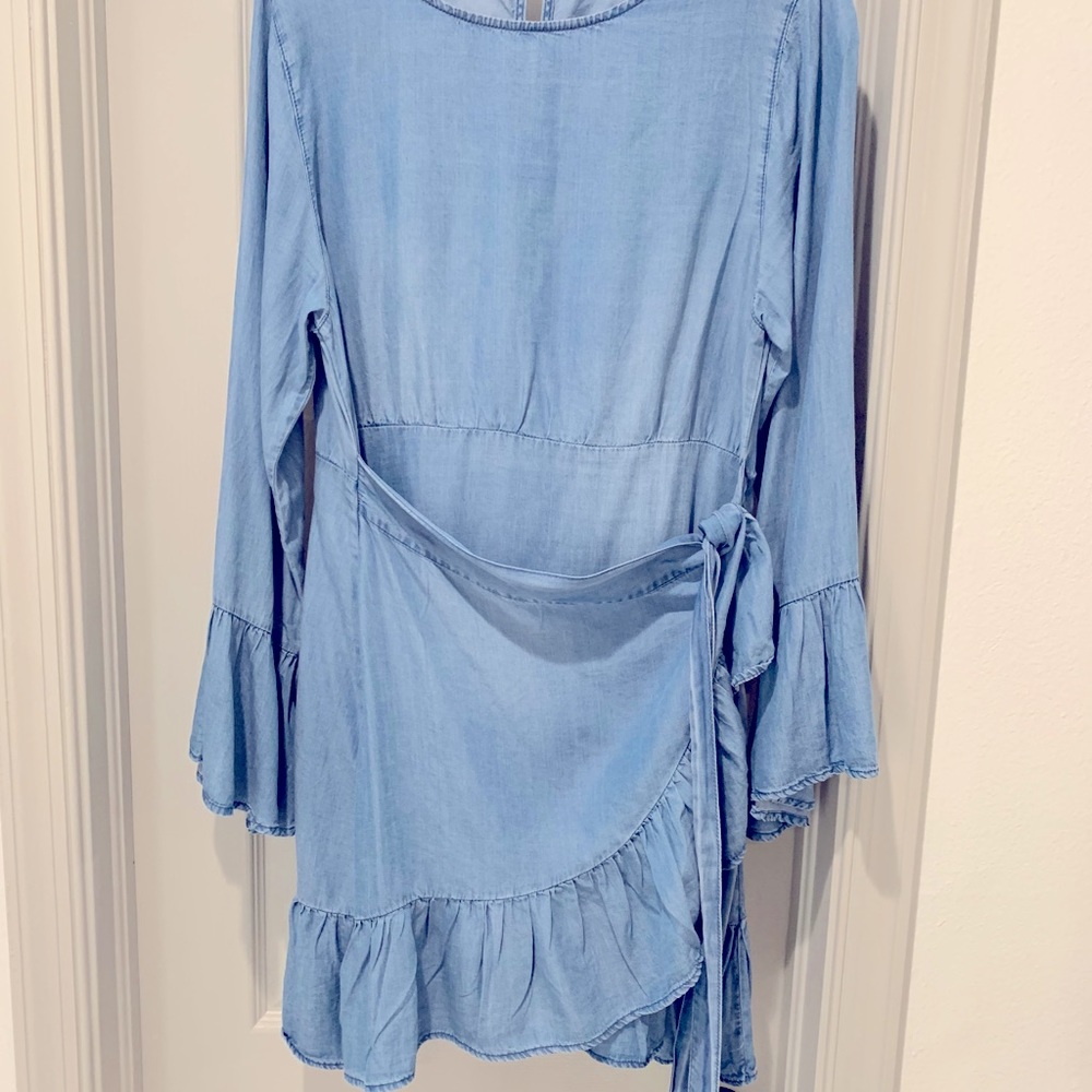 Denim wrap dress